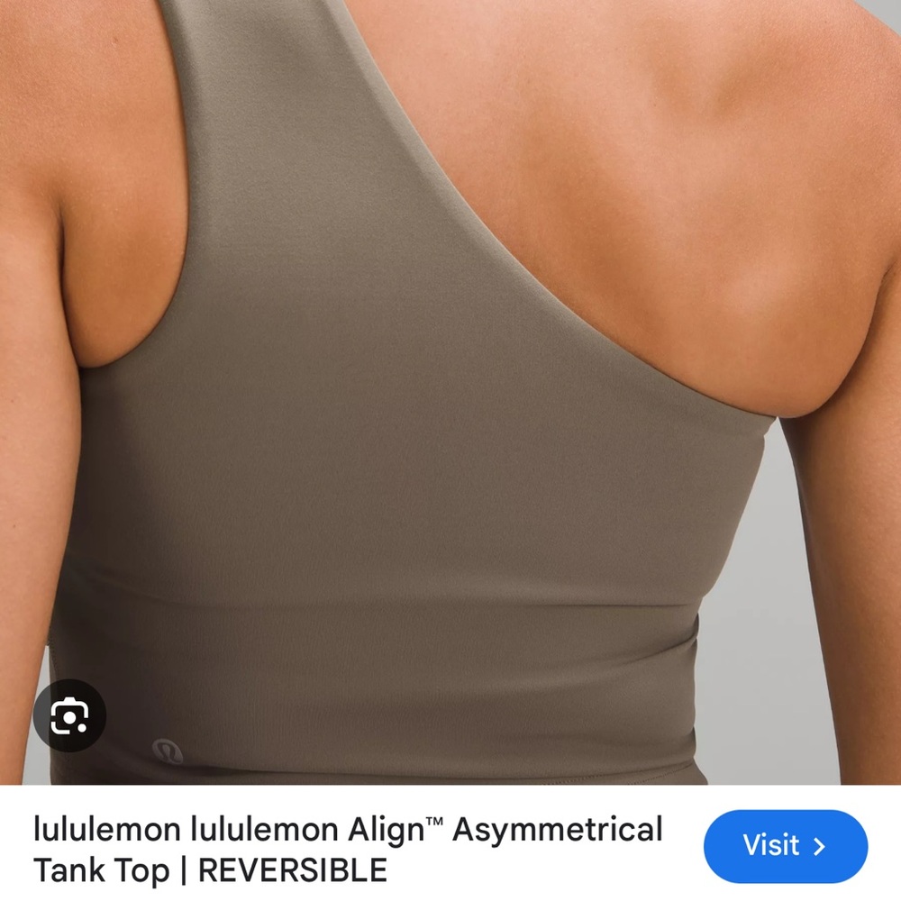 lululemon athletica One-Shoulder Crop Top in Olive - Picture 2 of 7